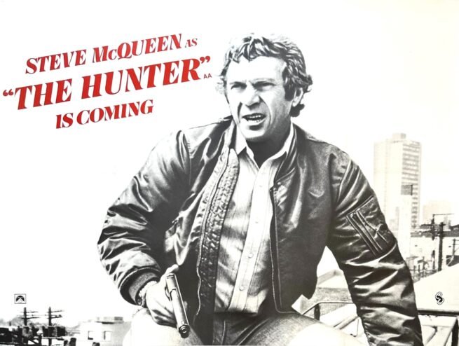 Original vintage cinema movie poster for Steve McQueen in The Hunter