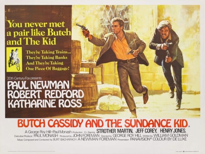 Original vintage UK cinema Quad poster for Butch Cassidy and the Sundance Kid.