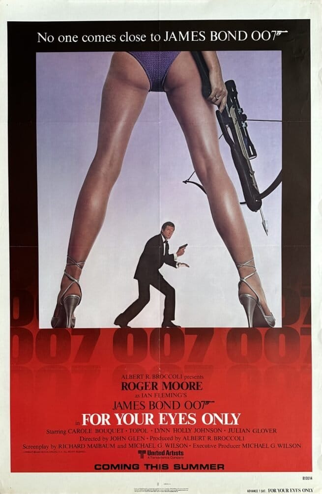 Original cinema movie poster for James Bond 007 in For Your eyes Only