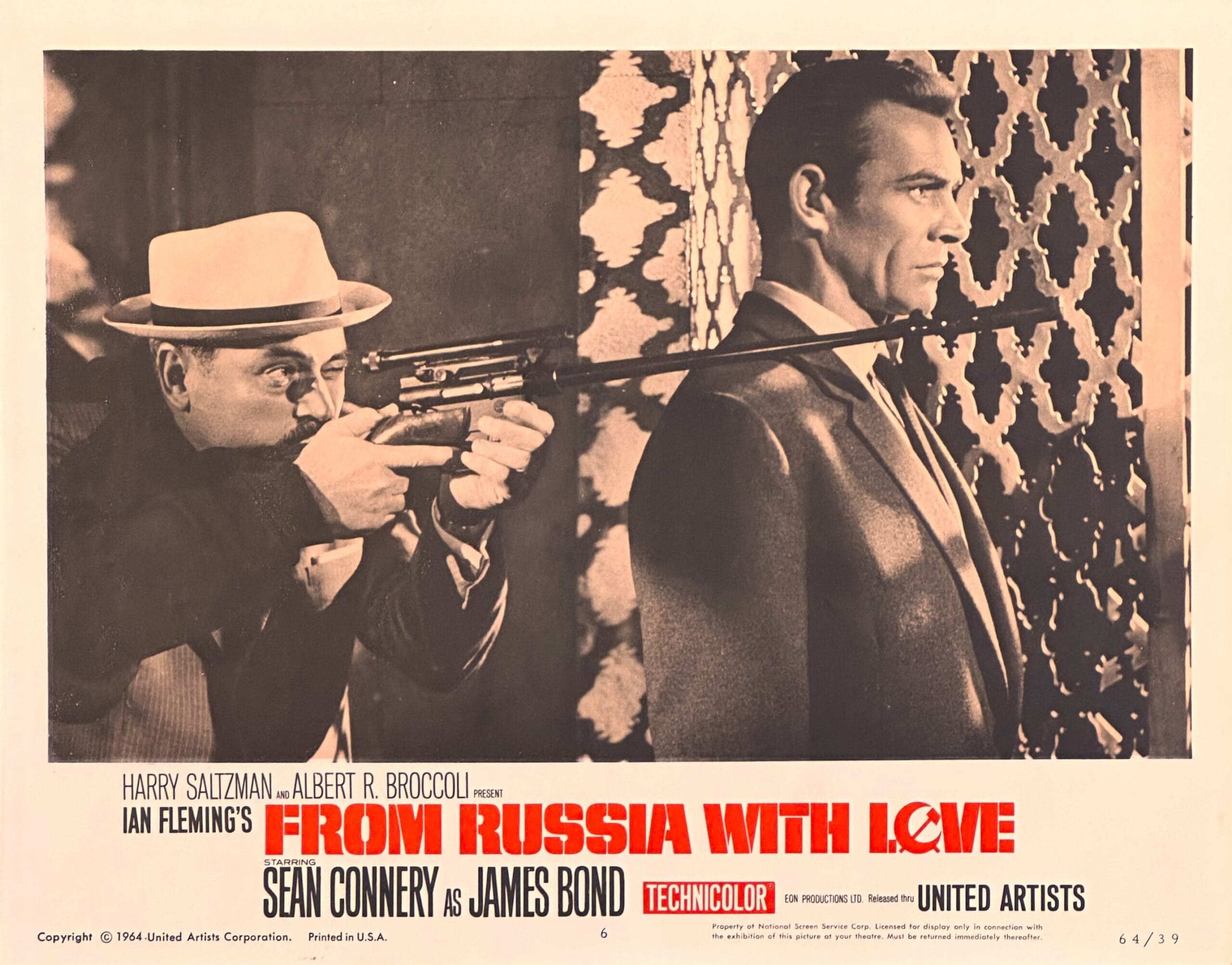 Original vintage cinema lobby card movie poster for James bond 007 in From Russia with Love