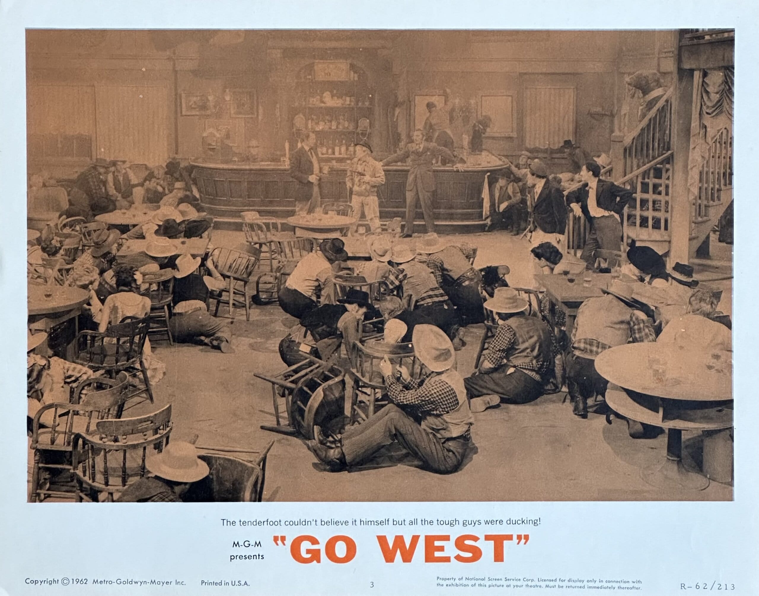 Original vintage cinema lobby card movie poster for Marx Brothers comedy, Go West