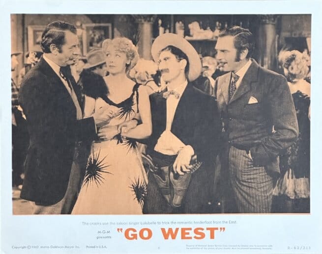 Original vintage lobby card movie poster for the Marx Bros in Go West