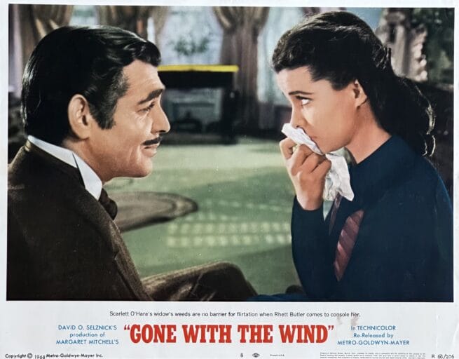 Original vintage cinema lobby card movie poster for the classic, Gone With the Wind