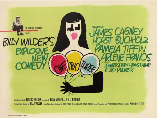 Original cvintage cinema movie poster for Billy Wilder comedy One, Two, Three
