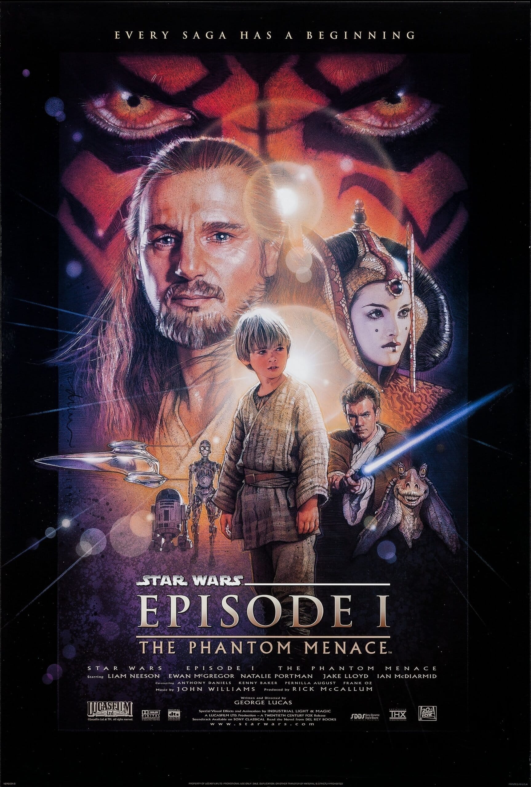 Original cinema movie poster for Star Wars 1 - The Phantom Menace