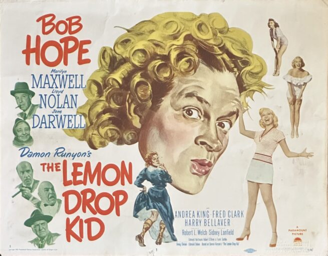 Original vintage lobby card movie poster for Bob Hope in the comedy, The Lemon Drop Kid