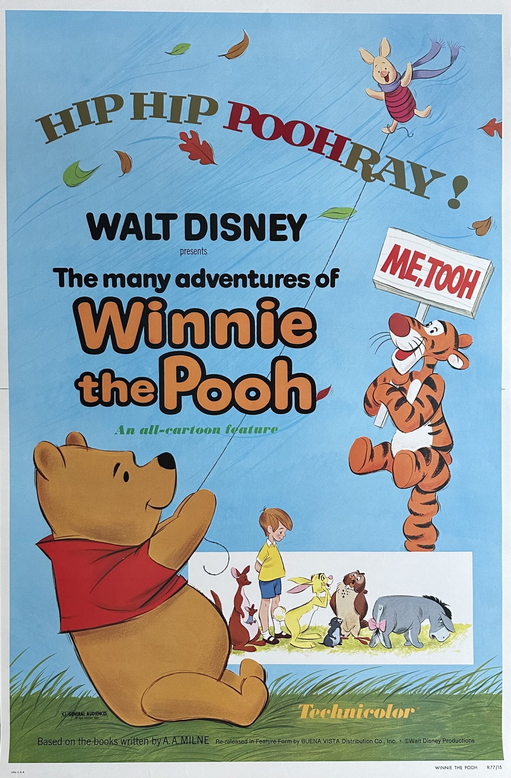 Original cinema movie poster for The Many Adventures of Winnie the Pooh