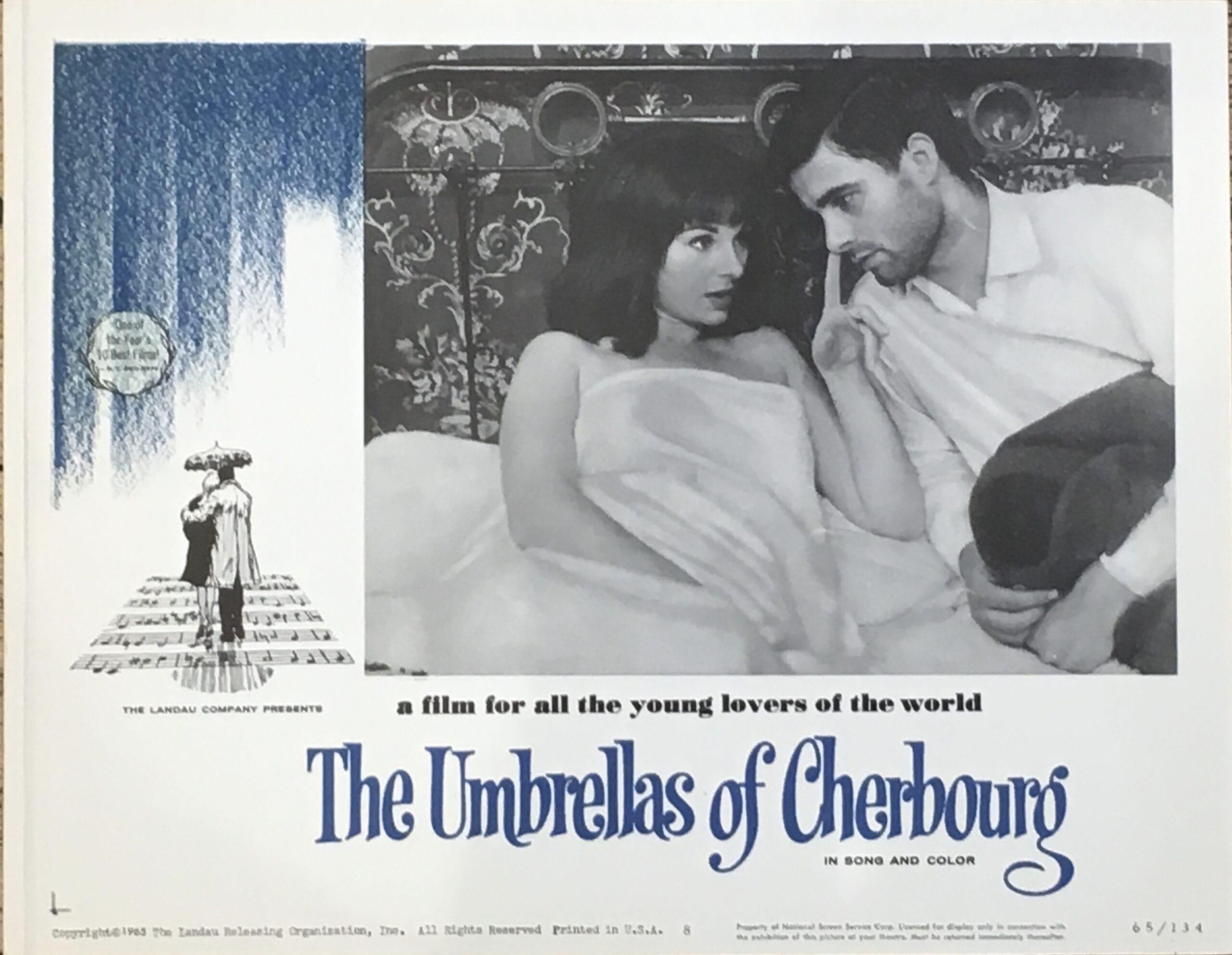 Vintage original US cinema lobby card poster for The Umbrellas of Cherbourg.