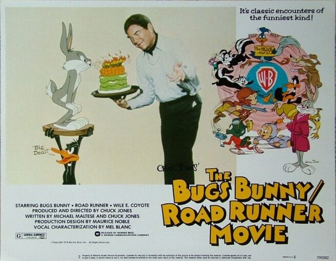 Original vintage us cinema lobby card poster for cartoon film The Bugs Bunny/Road Runner Movie