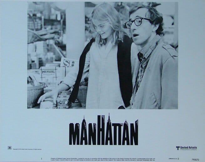 Original vintage cinema lobby card movie poster for Woody Allen comedy, Manhattan