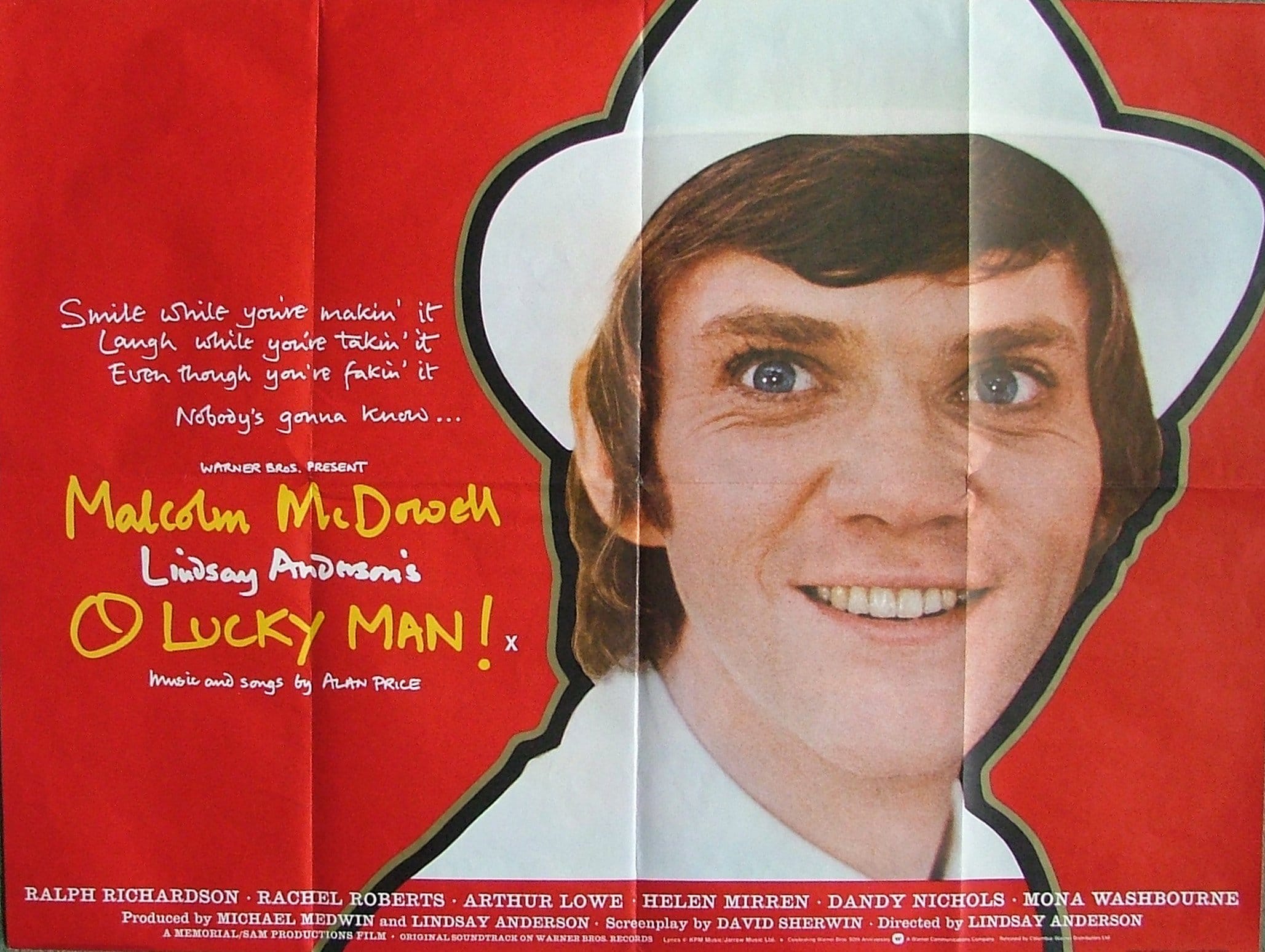 Vintage original UK Quad movie poster for O Lucky Man, starring Malcolm McDowell