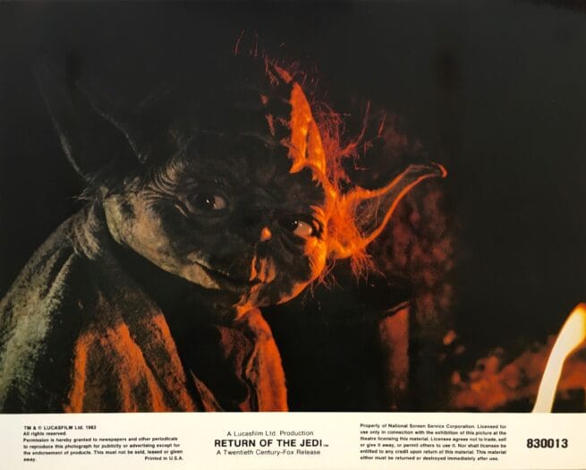 Original vintage mini lobby card movie poster for Return of the Jedi