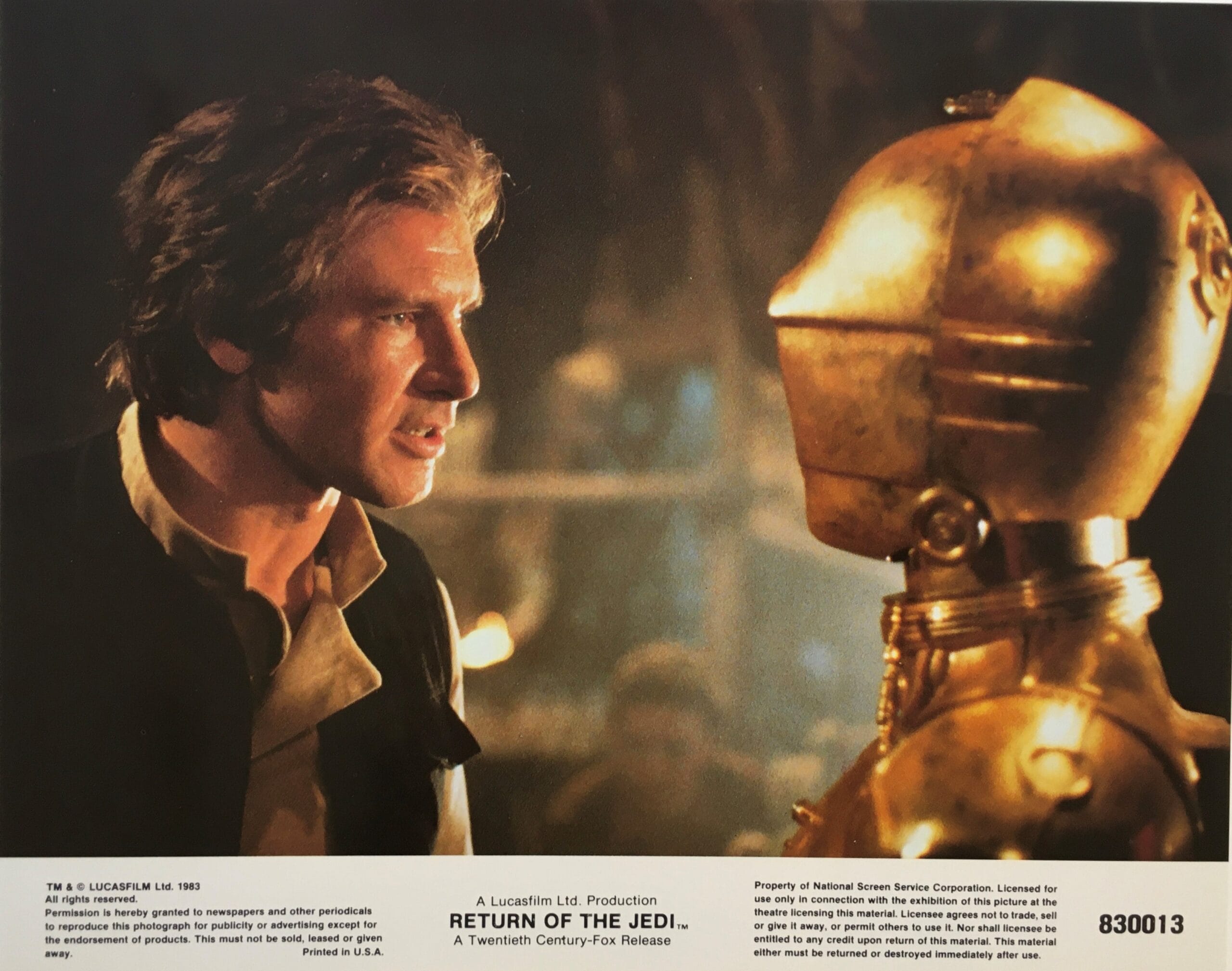 Original vintage cinema mini lobby card movie poster for Star Wars - Return of the Jedi