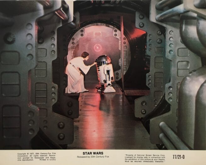 Original vintage mini lobby card movie poster for Star Wars