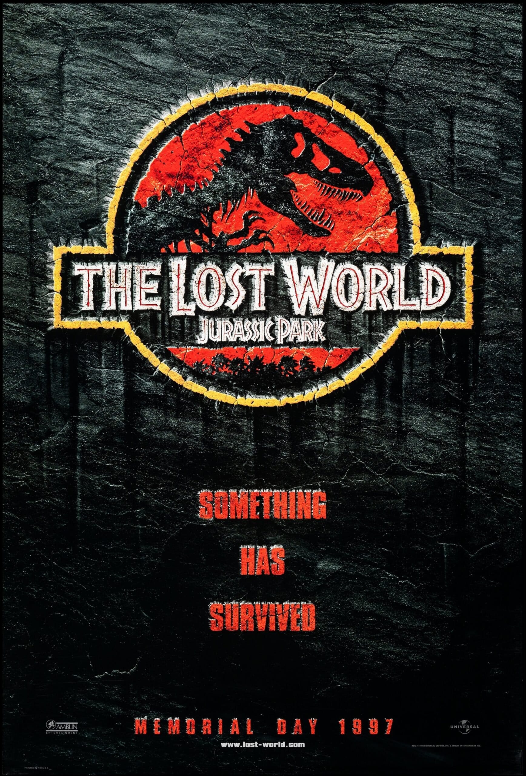 Original vintage US One Sheet for The Lost World, Jurassic Park