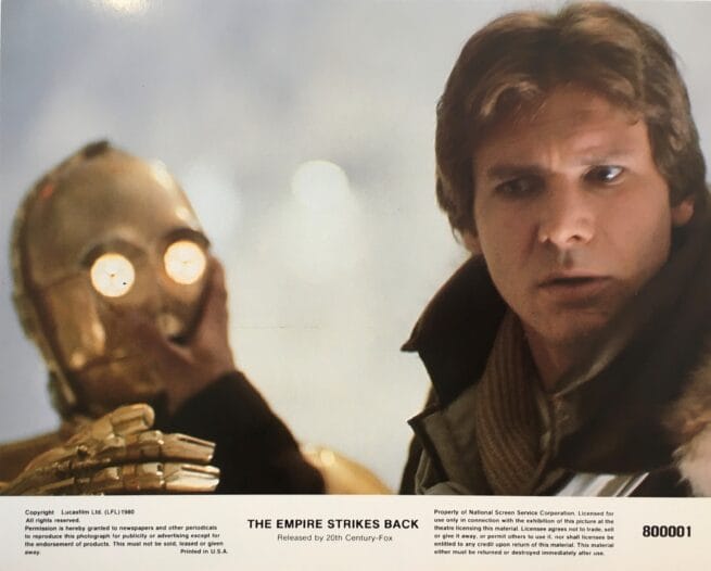 Original vintage cinema mini lobby card movie poster for The Empire Strikes Back