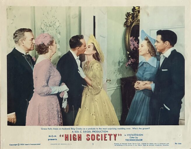Original vintage cinema lobby card movie poster for High Society, starring Grace Kelly, Frank Sinatra and Bing Crosby