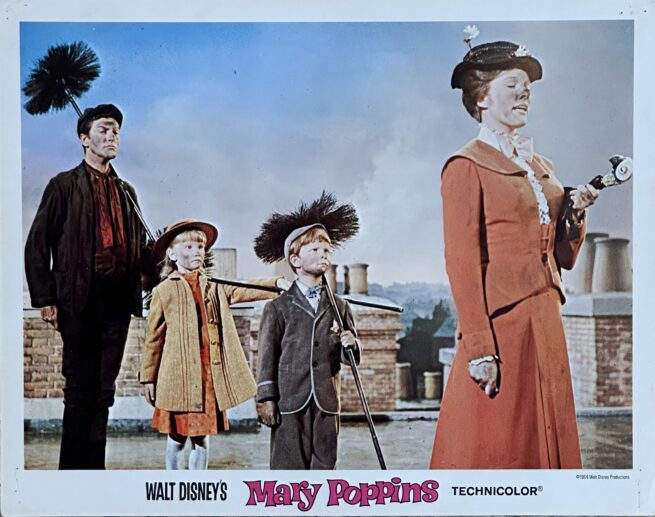 Original vintage cinema lobby card movie poster for Disney classic, Mary Poppins