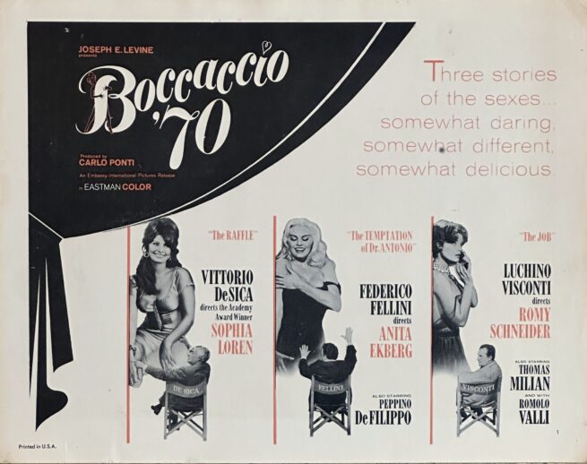 Original vintage cinema lobby card movie poster for Boccaccio '70