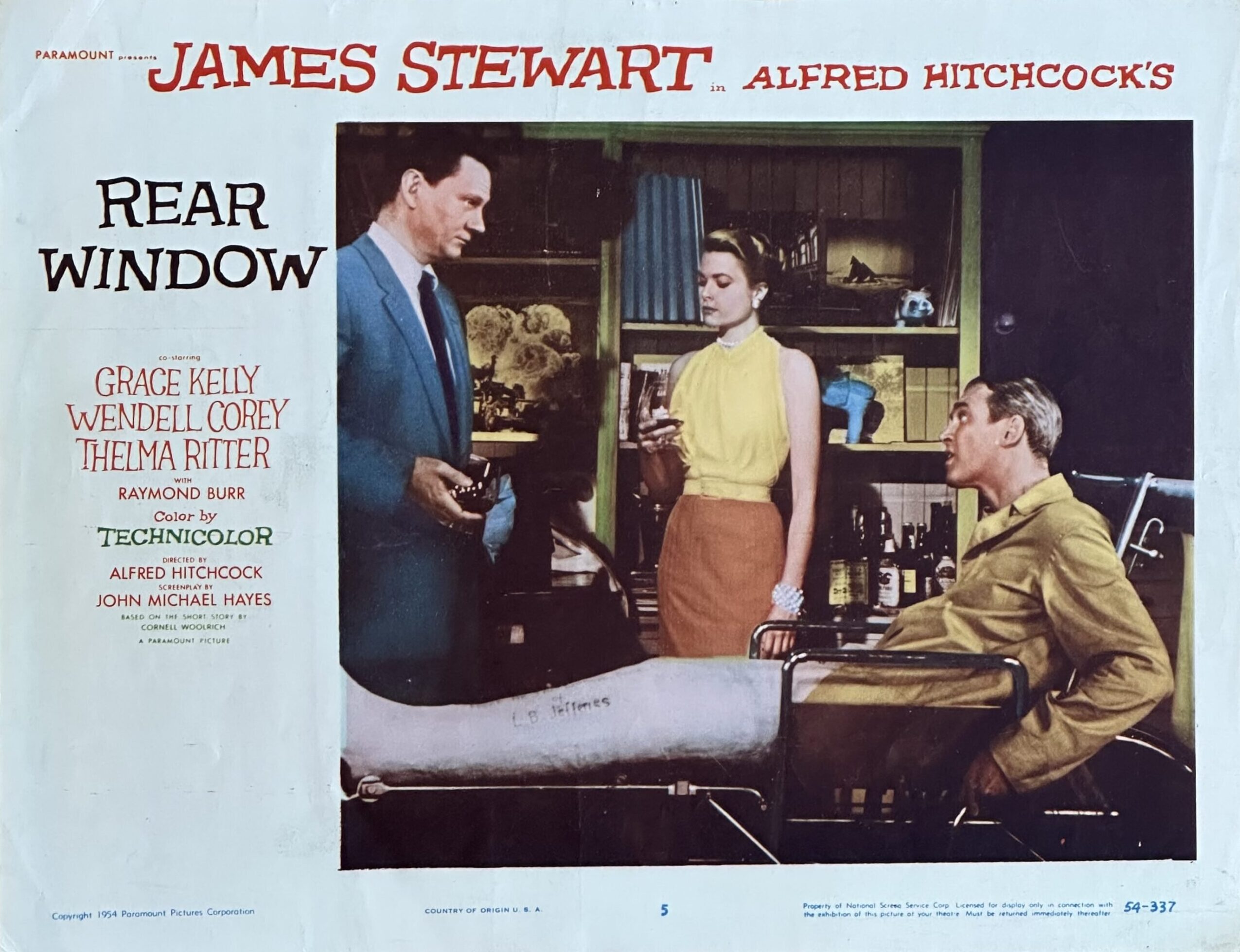 Original vintage cinema lobby card movie poster for Hitchcock's Rear Window