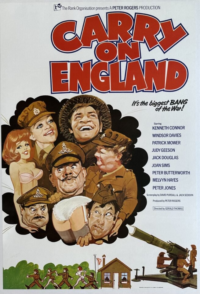 Original vintage cinema movie poster for wartime comedy, Carry On England