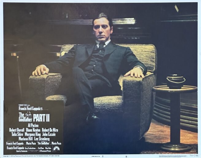 Original vintage US cinema lobby card movie poster for The Godfather Part II