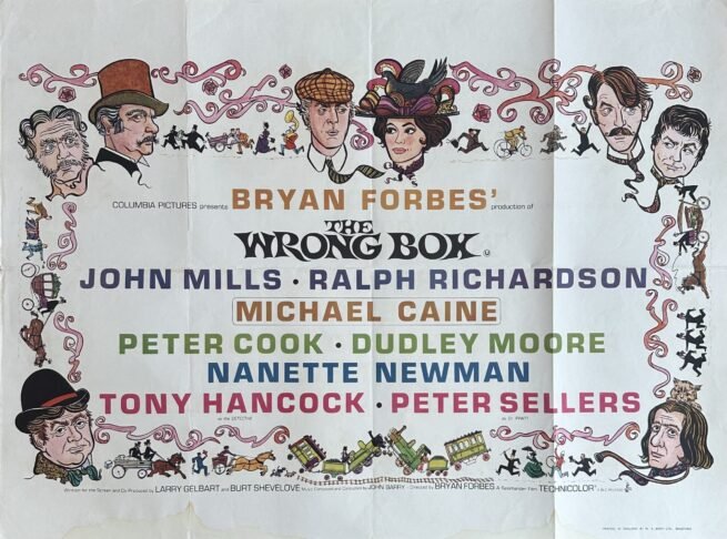 Original vintage cinema poster for the comedy, The Wrong Box with John Mills and Ralph Richardson
