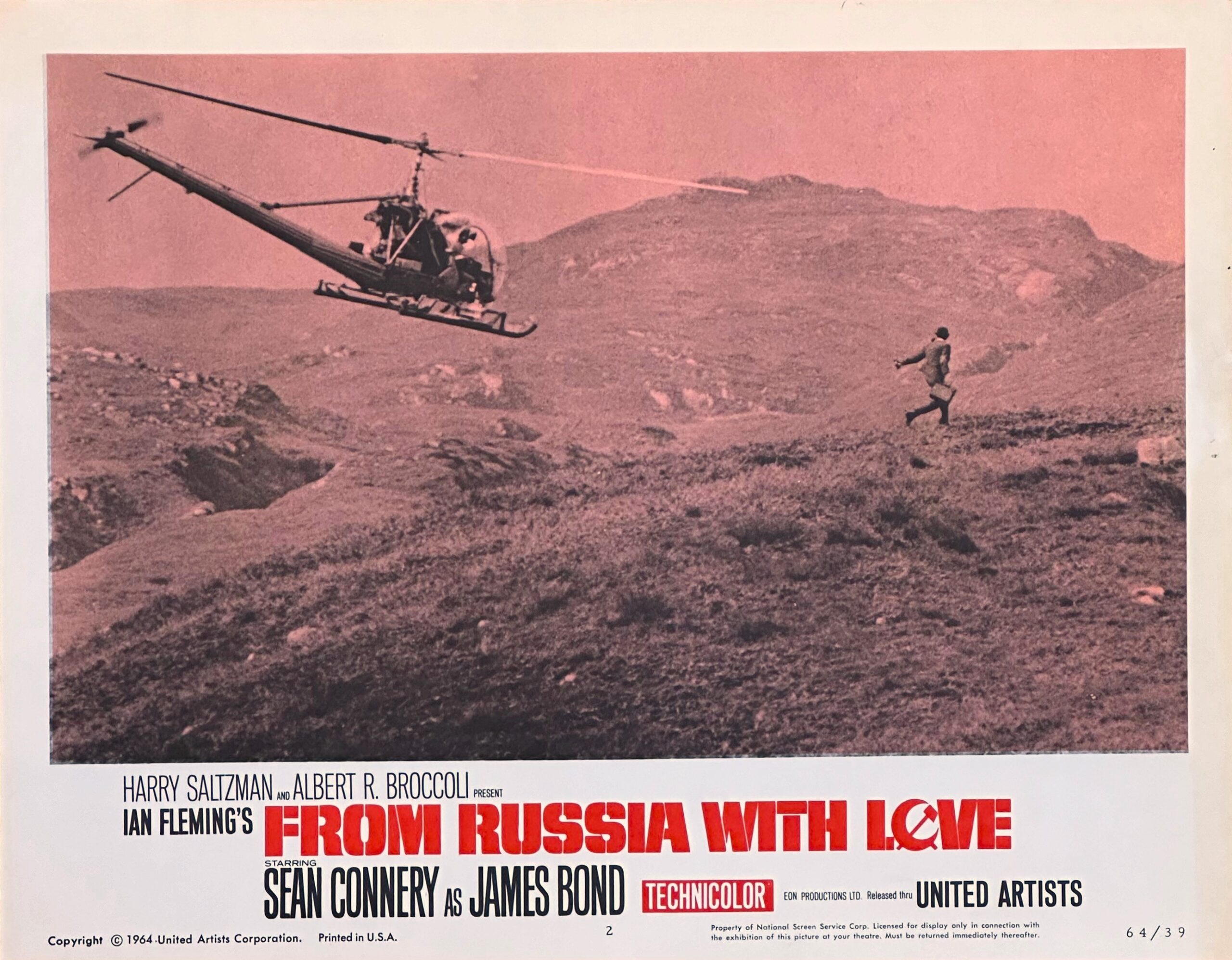 Original vintage cinema lobby card movie poster for James Bond 007 in From Russia With Love