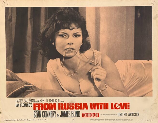Original vintage cinema lobby card movie poster for James Bond 007 in From Russia With Love