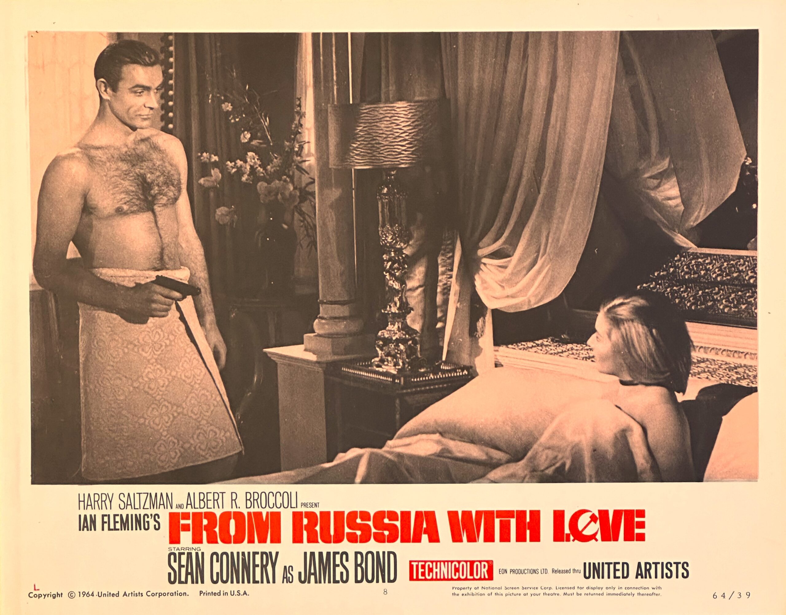 Original vintage cinema lobby card movie poster for James Bond 007 in From Russia With Love