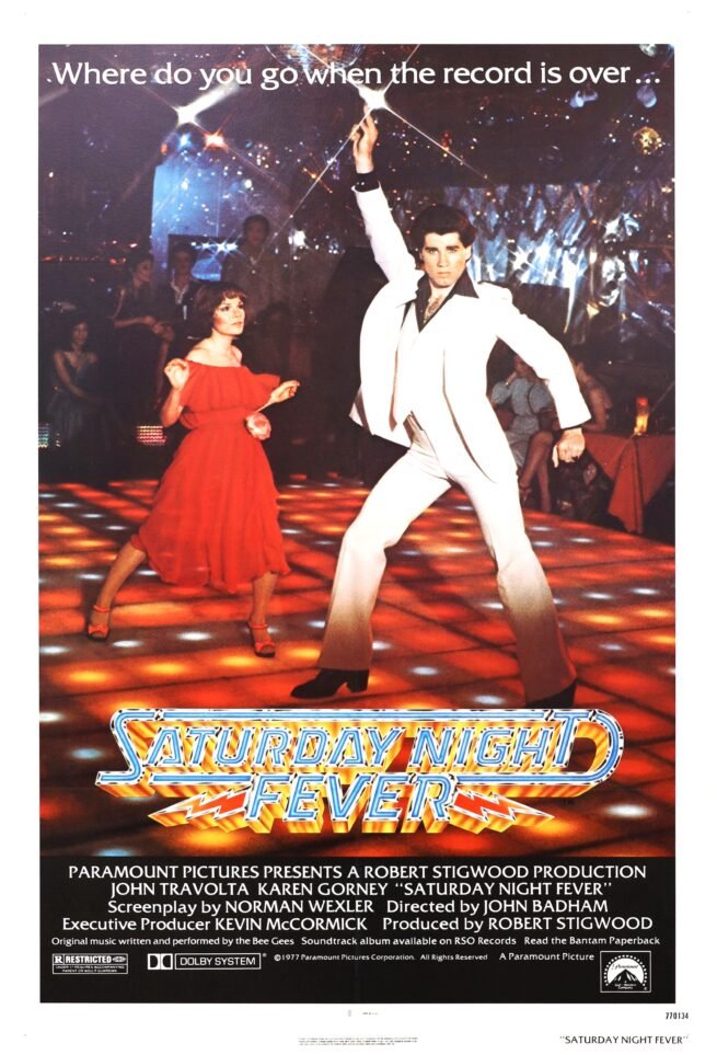 Vintage original US One Sheet movie poster for Saturday Night Fever starring John Travolta.