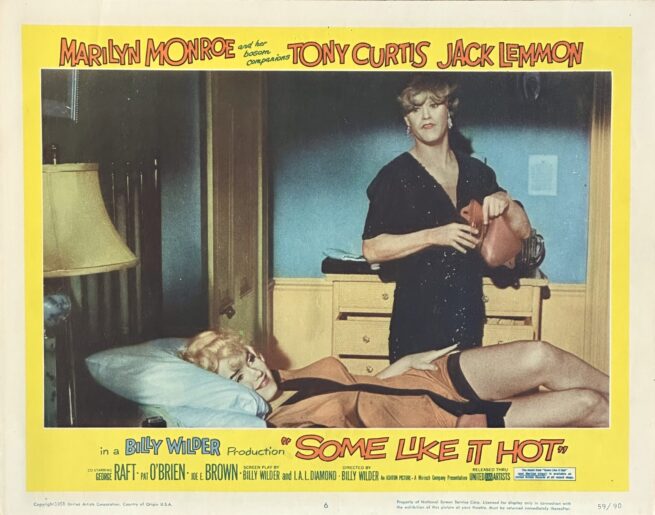 Original vintage cinema lobby card movie poster for Some Like It Hot