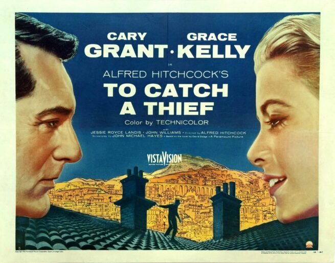 Original vintage cinema movie poster for Hitchcock's To Catch a Thief