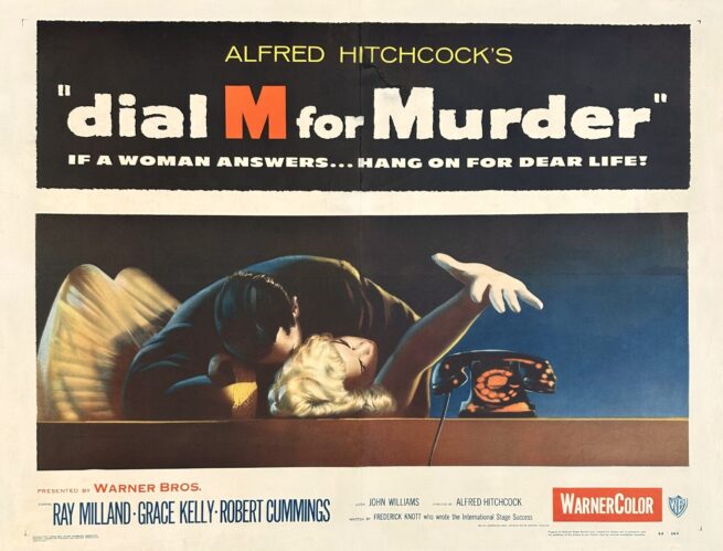 Original vintage cinema movie poster for Dial M for Murder, directed by Alfred Hitchcock