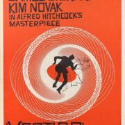 Original vintage movie trade ad for Vertigo with Saul Bass artwork
