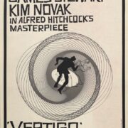 Original vintage movie trade ad for Vertigo with Saul Bass artwork