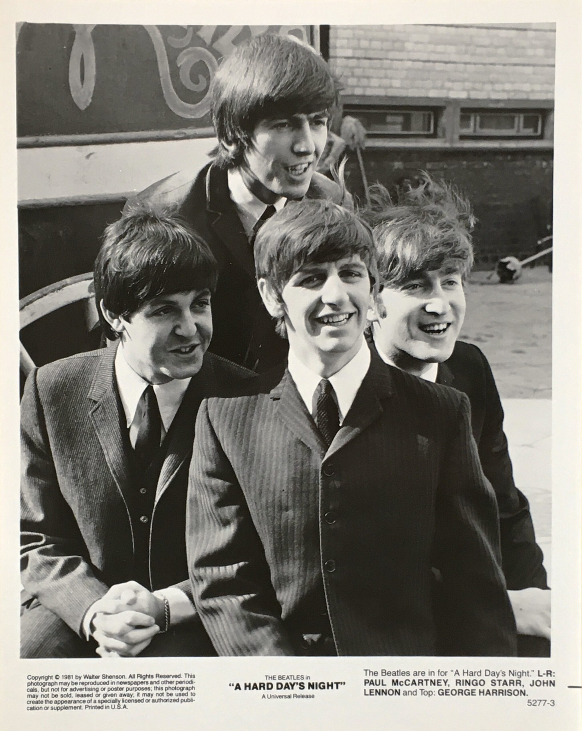 Vintage original US publicity still for The Beatles film A Hard Day's NIght.