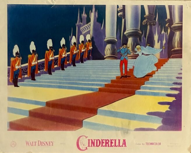 Vintage original UK Front of House Card poster for 1950 Disney movie, Cinderella.