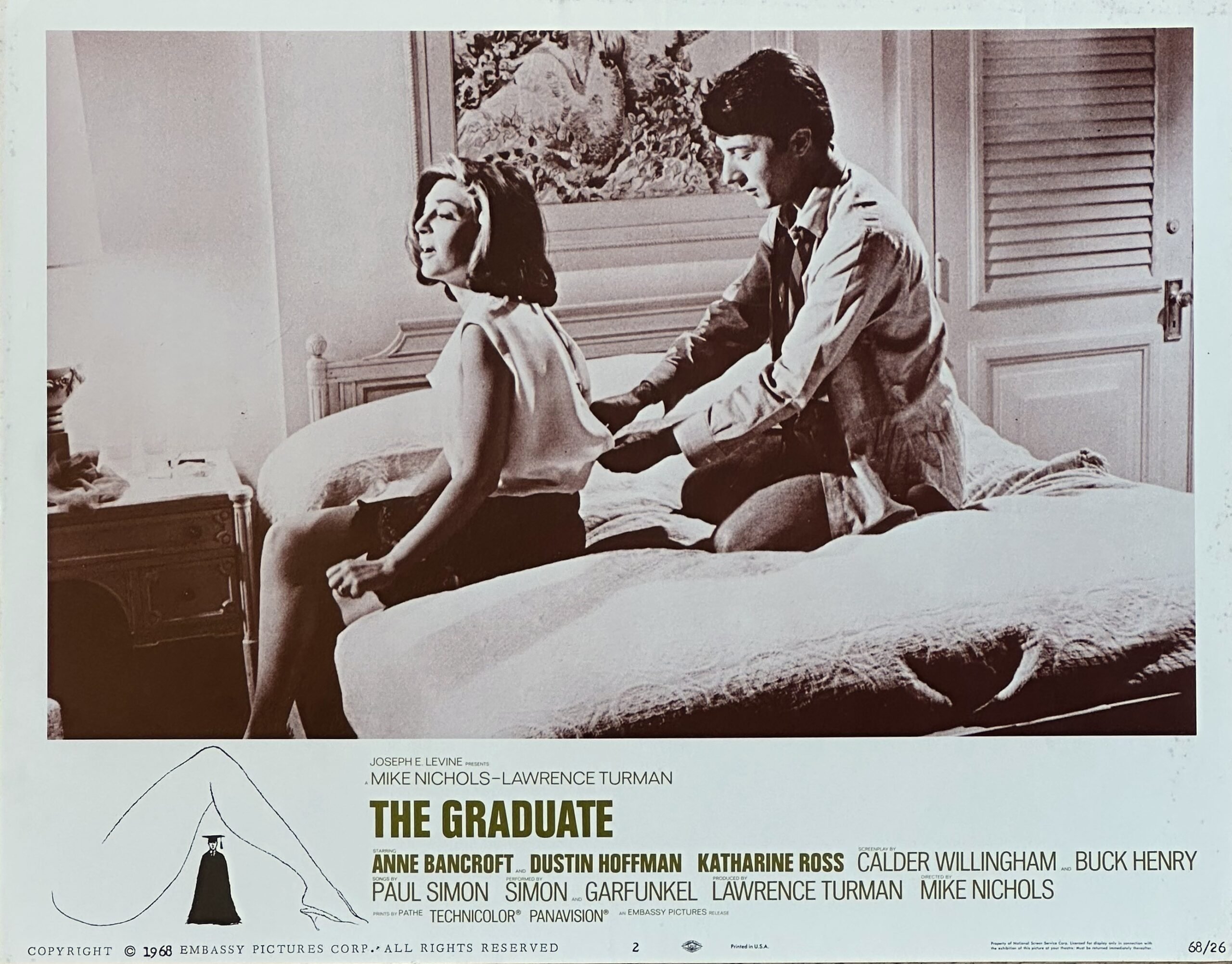 Original vintage cinema lobby card for The Graduate