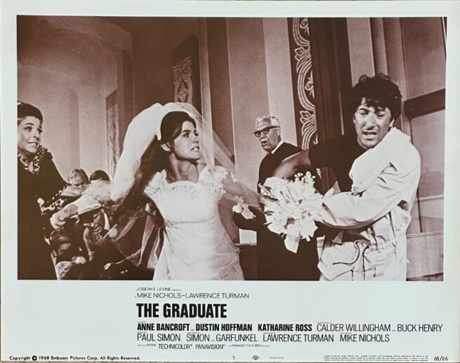 Original vintage cinema lobby card movie poster for The Graduate