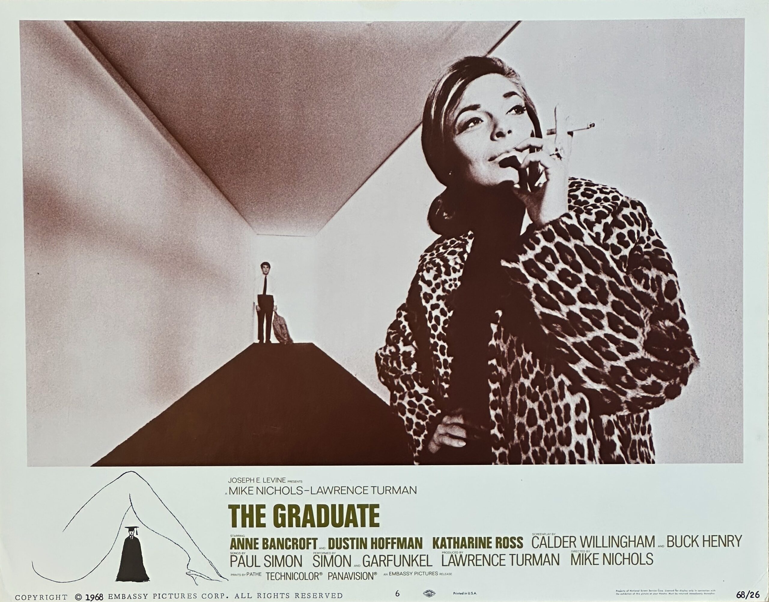 Original vintage cinema lobby card movie poster for The Graduate