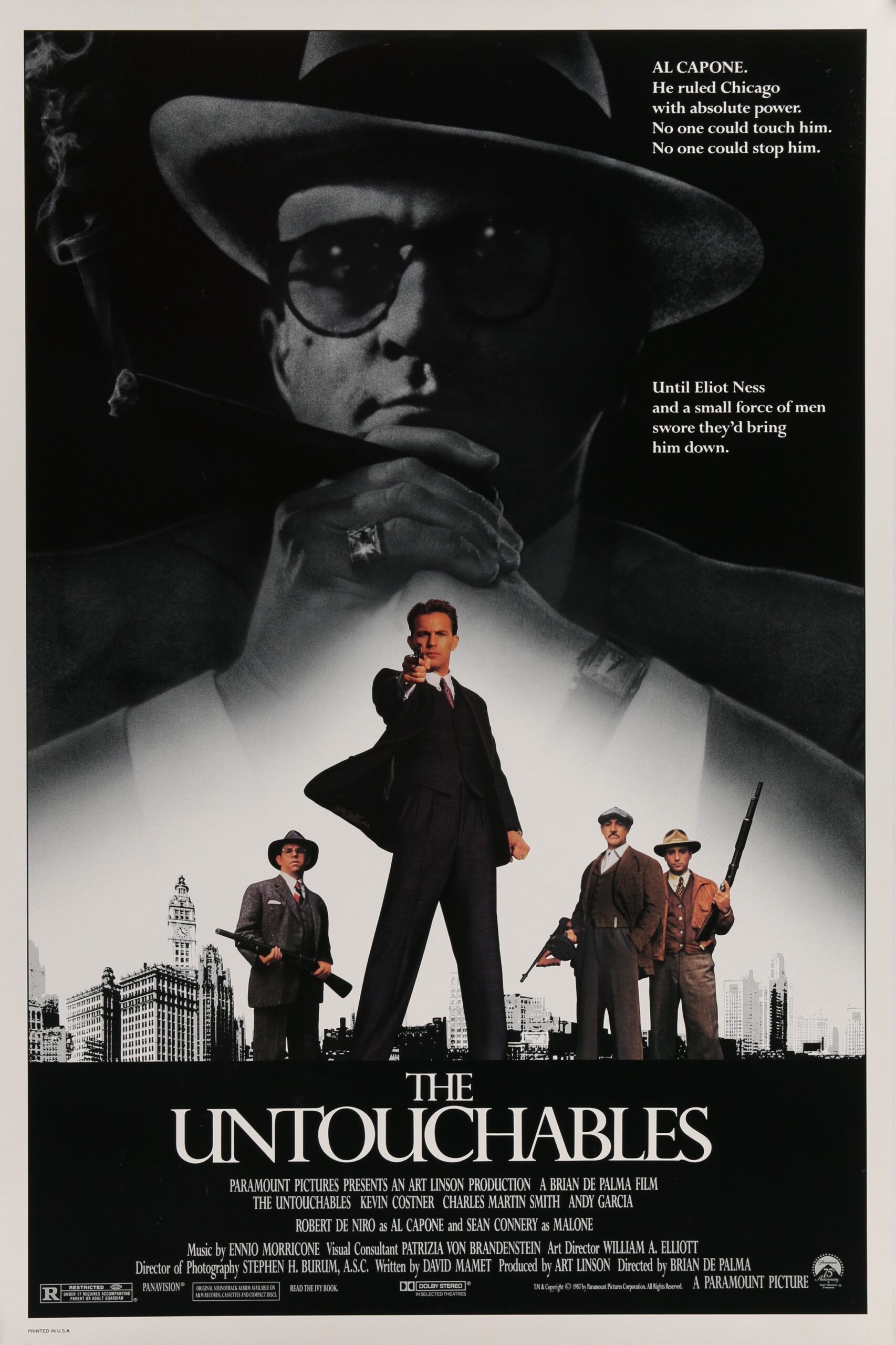 Original vintage cinema movie poster for De Niro in The Untouchables