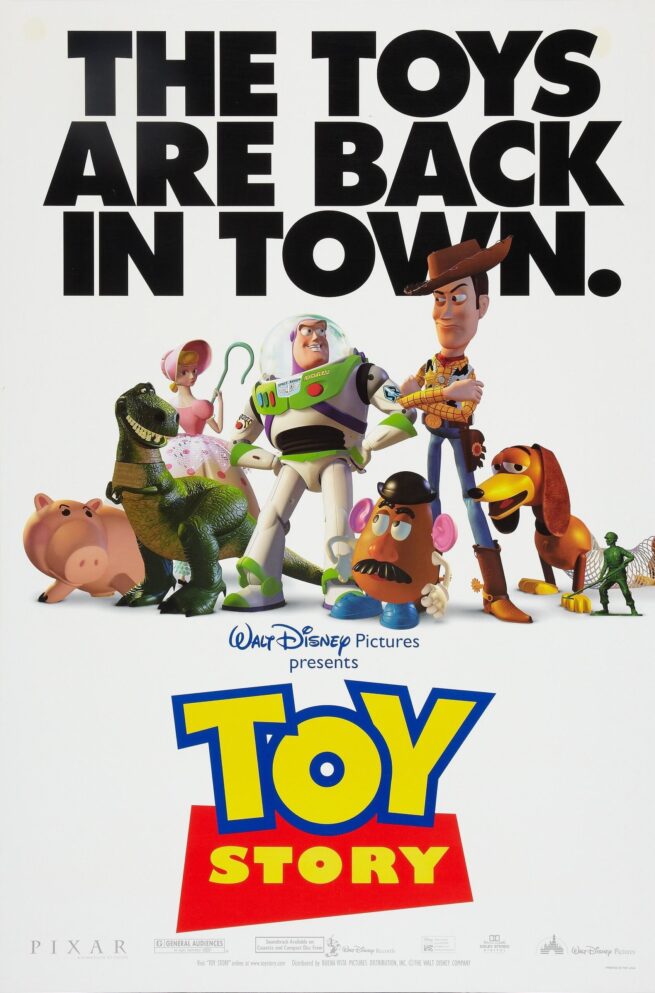 Vintage original US cinema poster for Pixar smash hit Toy Story.