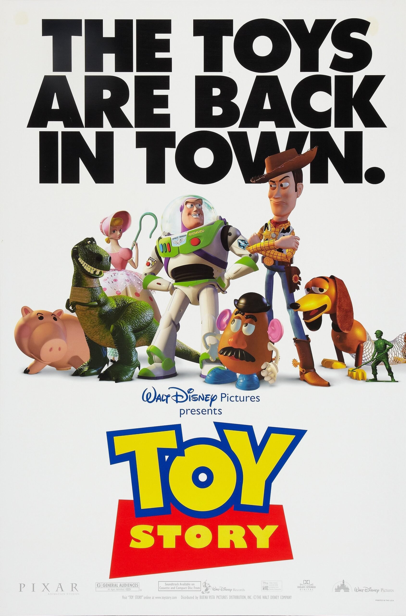 Vintage original US cinema poster for Pixar smash hit Toy Story.