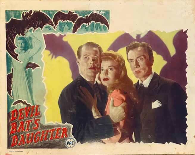 Original vintage cinema lobby card movie poster for the horror, Devil Bat's Daughter