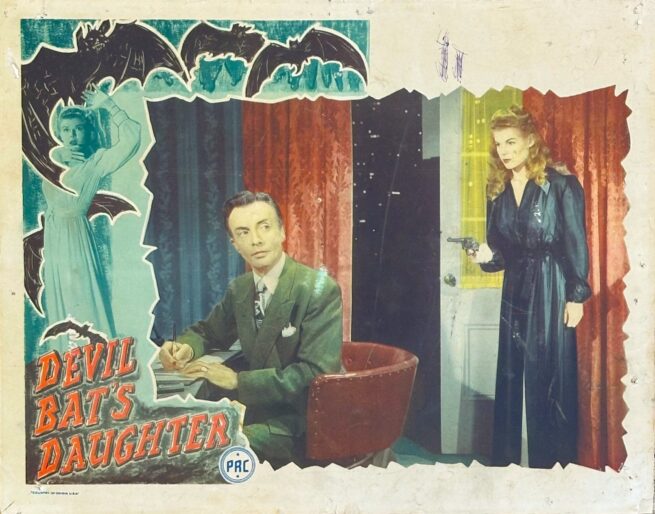 Original vintage cinema lobby card movie poster for the horror, The Devil Bat's Daughter