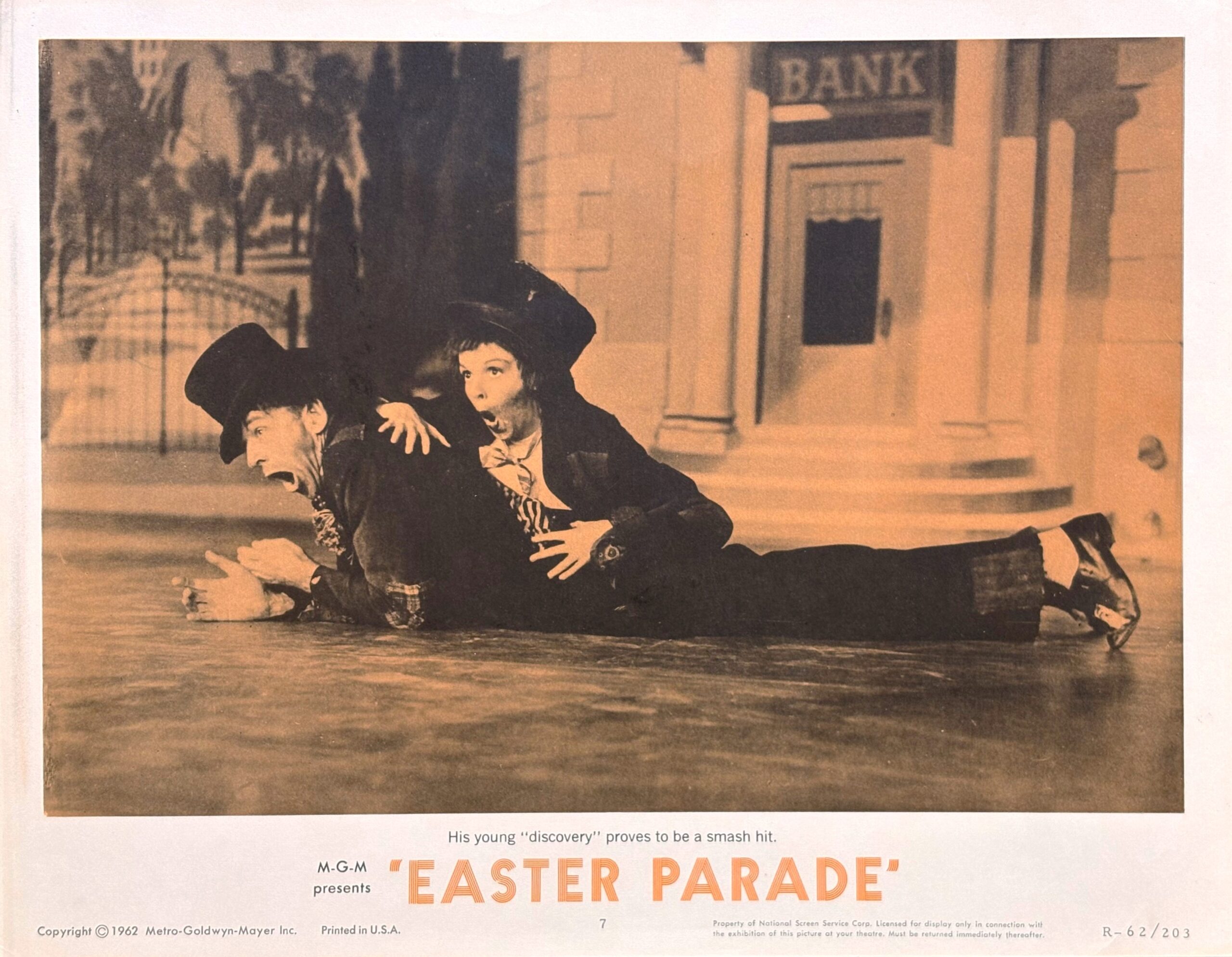 Original vintage US cinema lobby card poster for MGM musical Easter Parade starring Judy Garland.