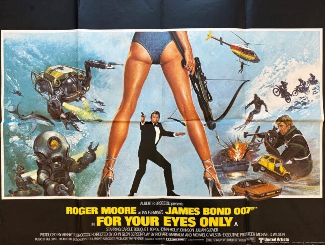 Original vintage cinema movie poster for James Bond 007 in For Your Eyes Only