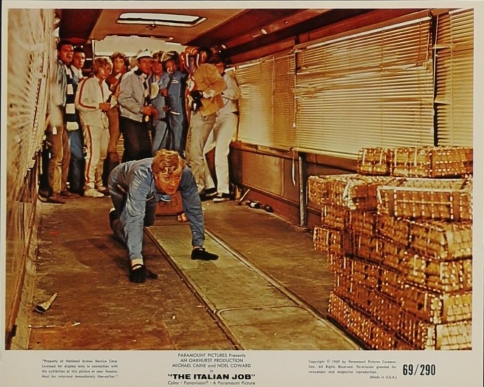 Original vintage US movie still for the Michael Cain classic, The Italian Job