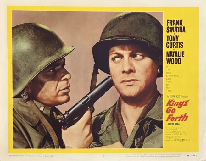 Original vintage cinema lobby card movie poster for tony Curtis in Kings Go Forth